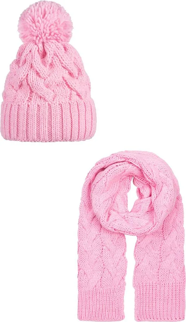 Set Cappello e Sciarpa BRAID PINK Donna | Calore e Stile Invernale