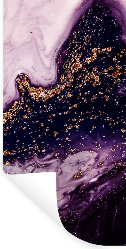 MuchoWow Wandtattoo Wandsticker Wandaufkleber Marmor - Gold - Naturstein 40x80 cm Selbstklebend und Repositionierbar - Repositionierbar - Wasser ...