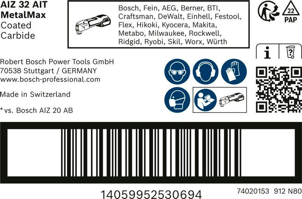 EXPERT MetalMax AIZ 32 AIT Tauchsägeblatt für Multifunktionsw., 40x32 mm, TU25
