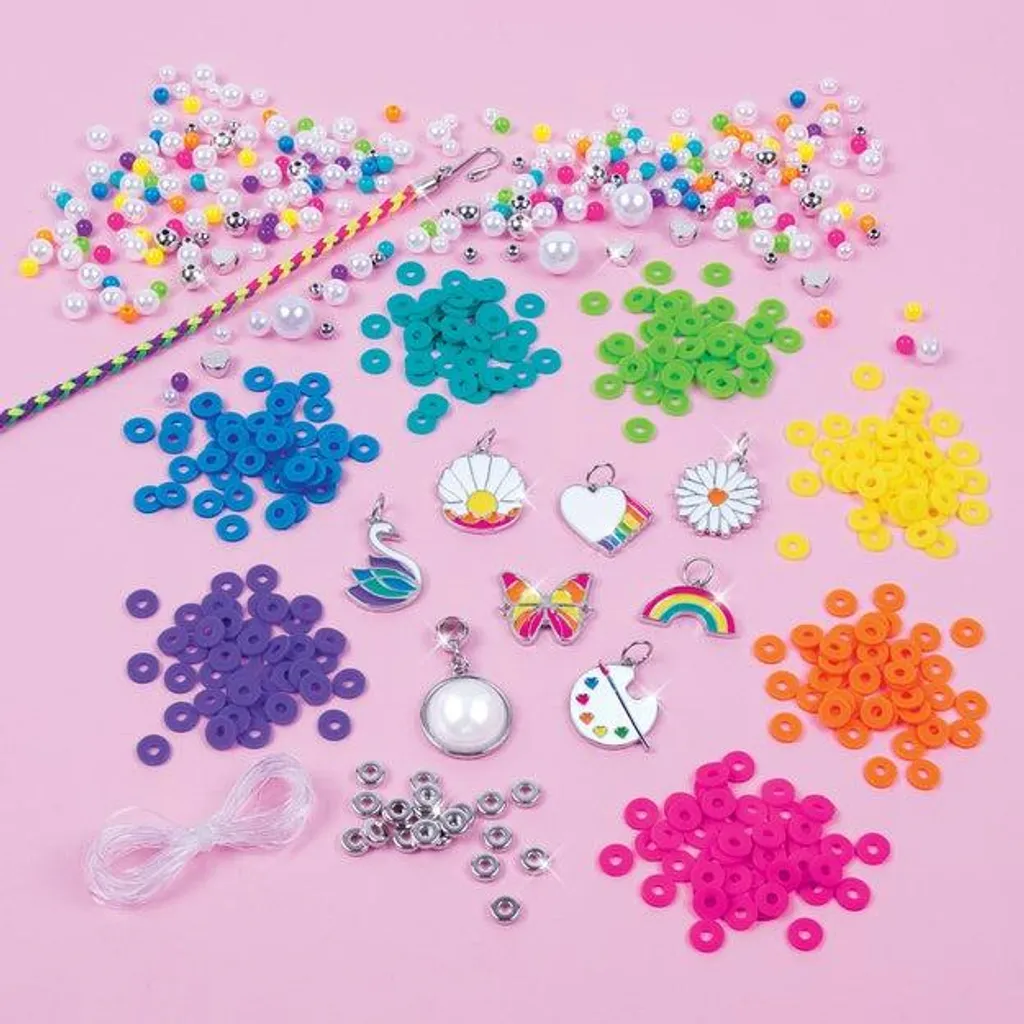 Kit de Création de Bracelets et Bijoux DIY Arc-en-Ciel pour Filles 8 Ans