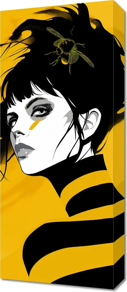 Image 30 x 70 cm Charme jaune pour décorer une entrée ou un bureau moderne