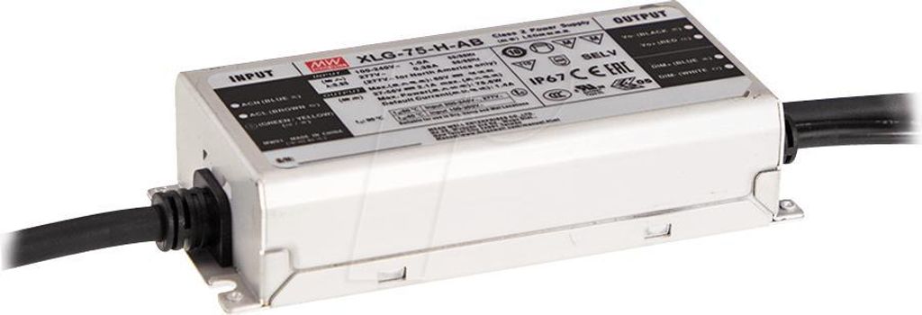 MEANWELL MW XLG-75-24-A - LED-Trafo, 75 W, 24 V DC, 3100 mA Immagine del prodotto 