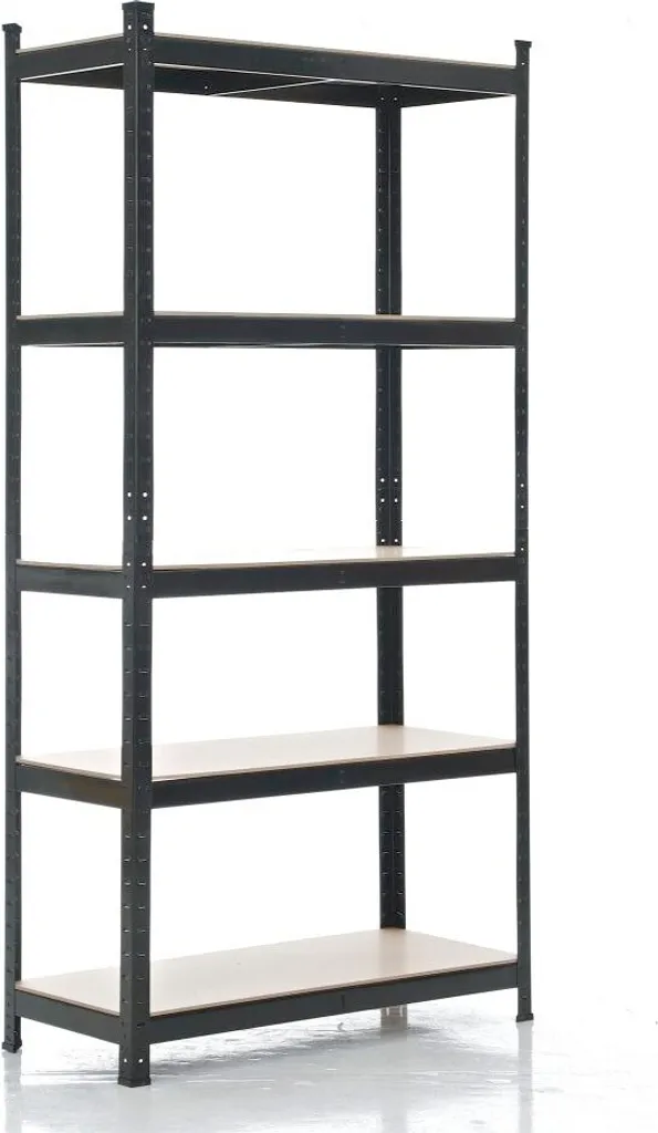 Étagère atelier noire 180x90x40 cm pour stockage garage et archives