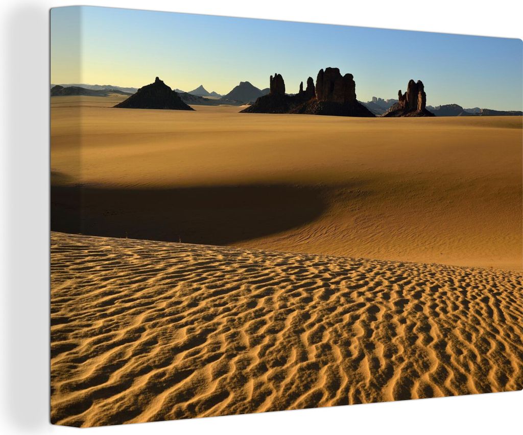 OneMillionCanvasses - Leinwandbilder - 140x90 cm, Sandformation im Nationalpark Tassil n'Ajjer, Wandbilder Kunstdruck Wanddekoration - Foto auf L...