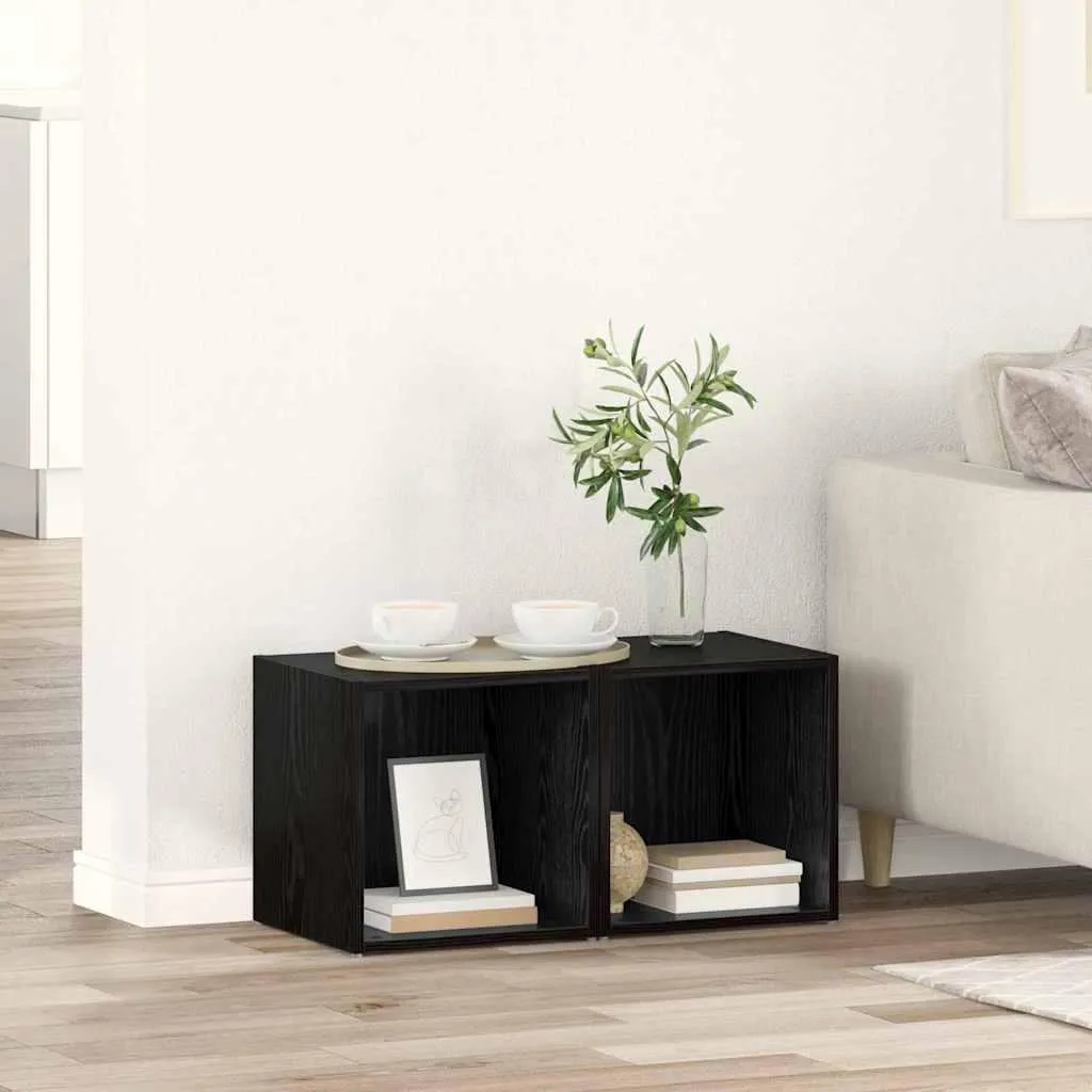 Set 2 Pezzi Mobiletti TV Maison Exclusive Nero 37x37,5 cm Offerta