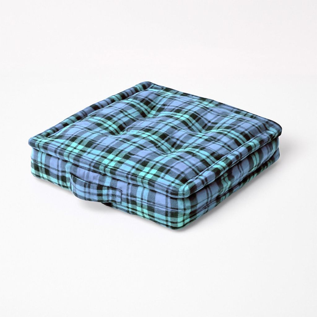 HOMESCAPES Sitzkissen Blackwatch Schottenmuster 50 x 50 x 10 cm & Polyester