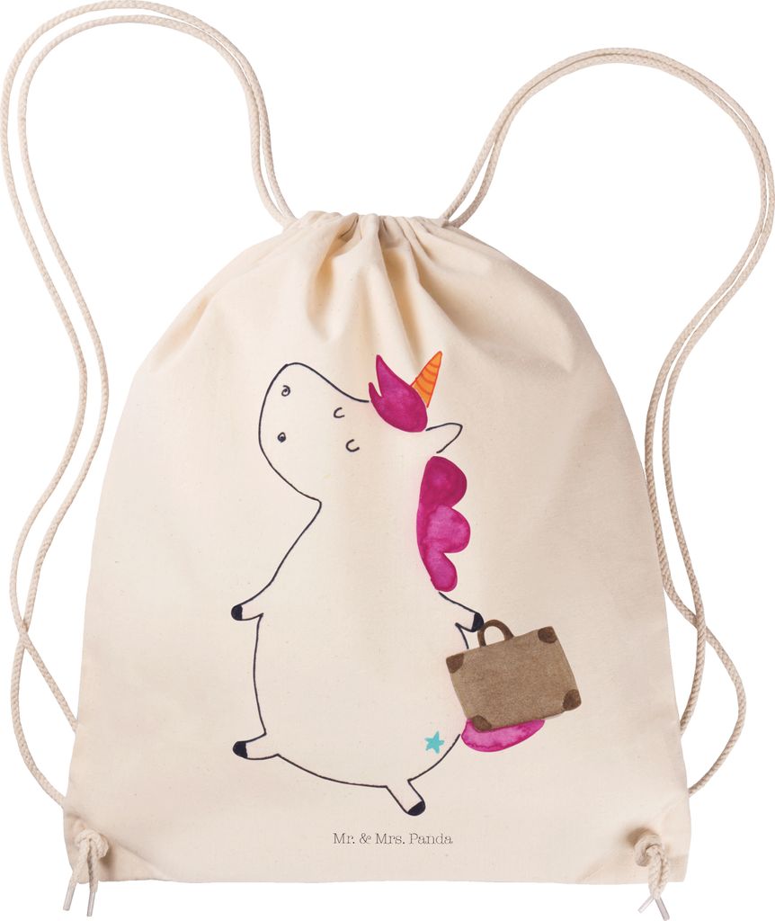 Mr. & Mrs. Panda Stoffbeutel Einhorn Koffer - Transparent - Geschenk, Erwachsen, Gepäck, Beutel, wander rucksack, Unicorn, Sportbeutel, Abenteuer,...