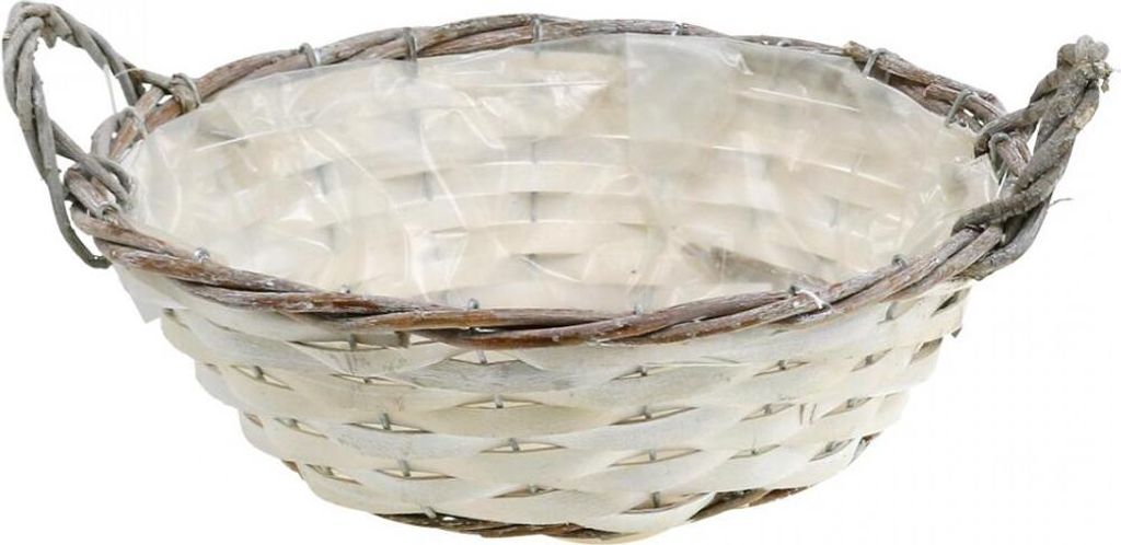 Deko Korb mit Henkel für Blumen im angesagten Shabby Chic Design