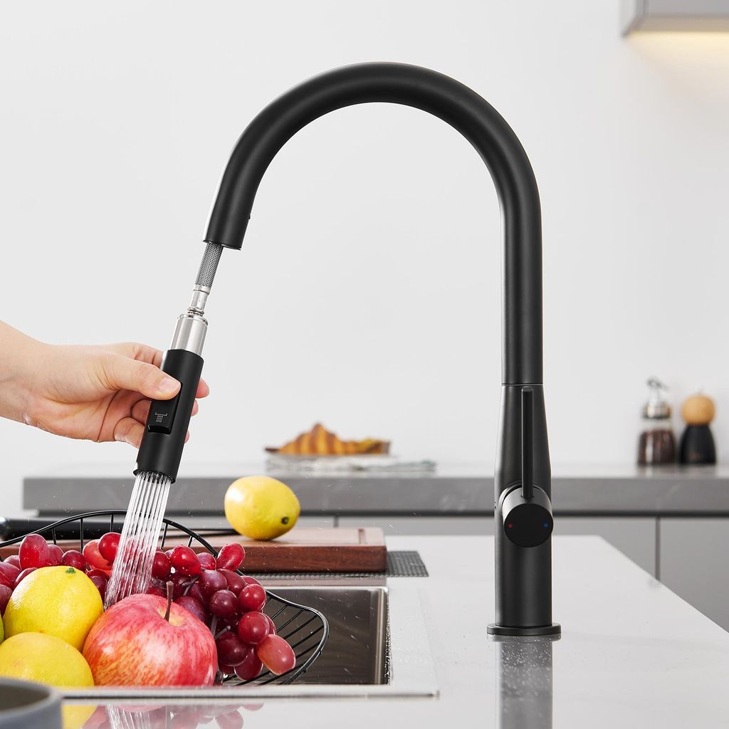 Wasserhahn Küche Ausziehbar Vasen-Design, 2 Strahlarten Produktbild 