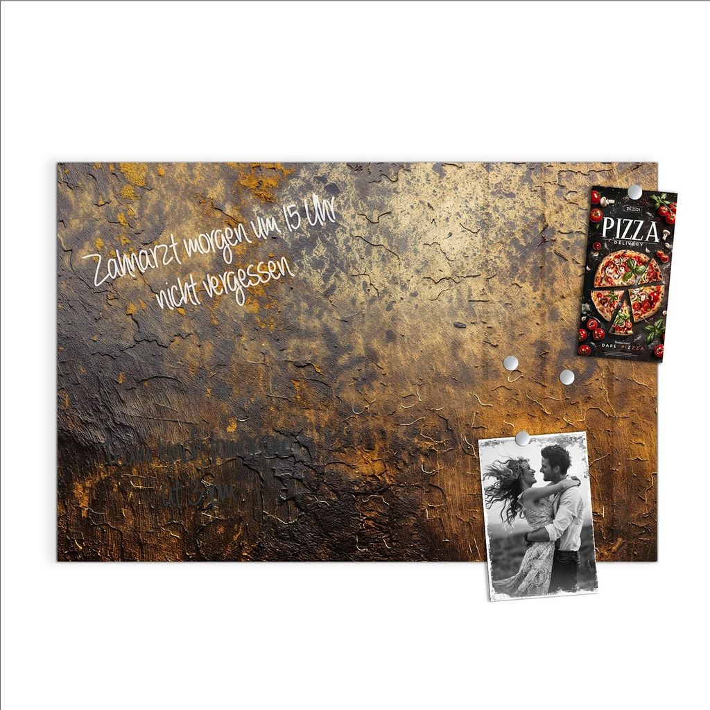 Magnettafel 90x60cm Pinnwand Whiteboard beschreibbar - Golden Texture