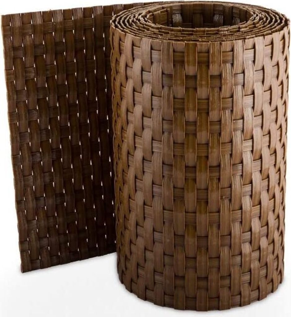 Sellon24® PE-Rattan Sichtschutzstreifen Rattan 255x19cm Produktbild 