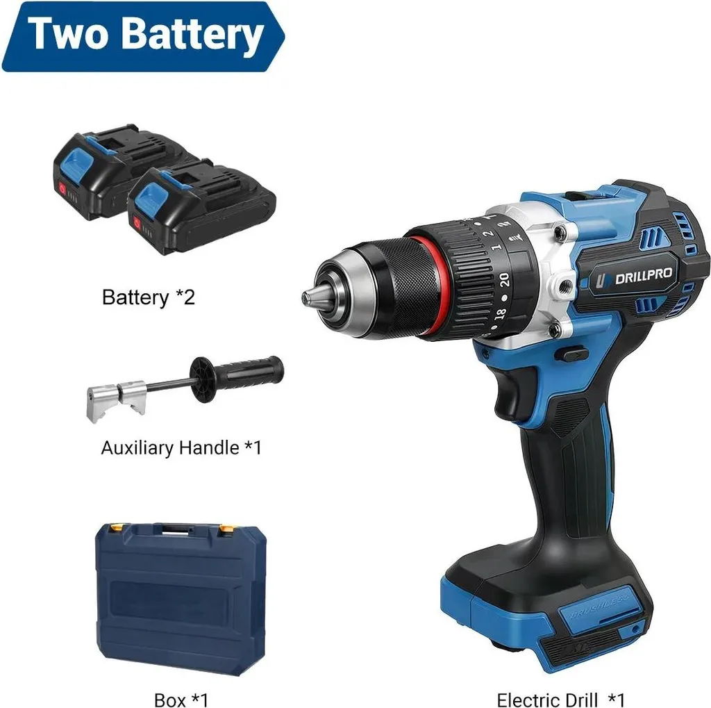 OFFERTA Trapano 20V Brushless 120Nm - Kit 2 Batterie - Affare!