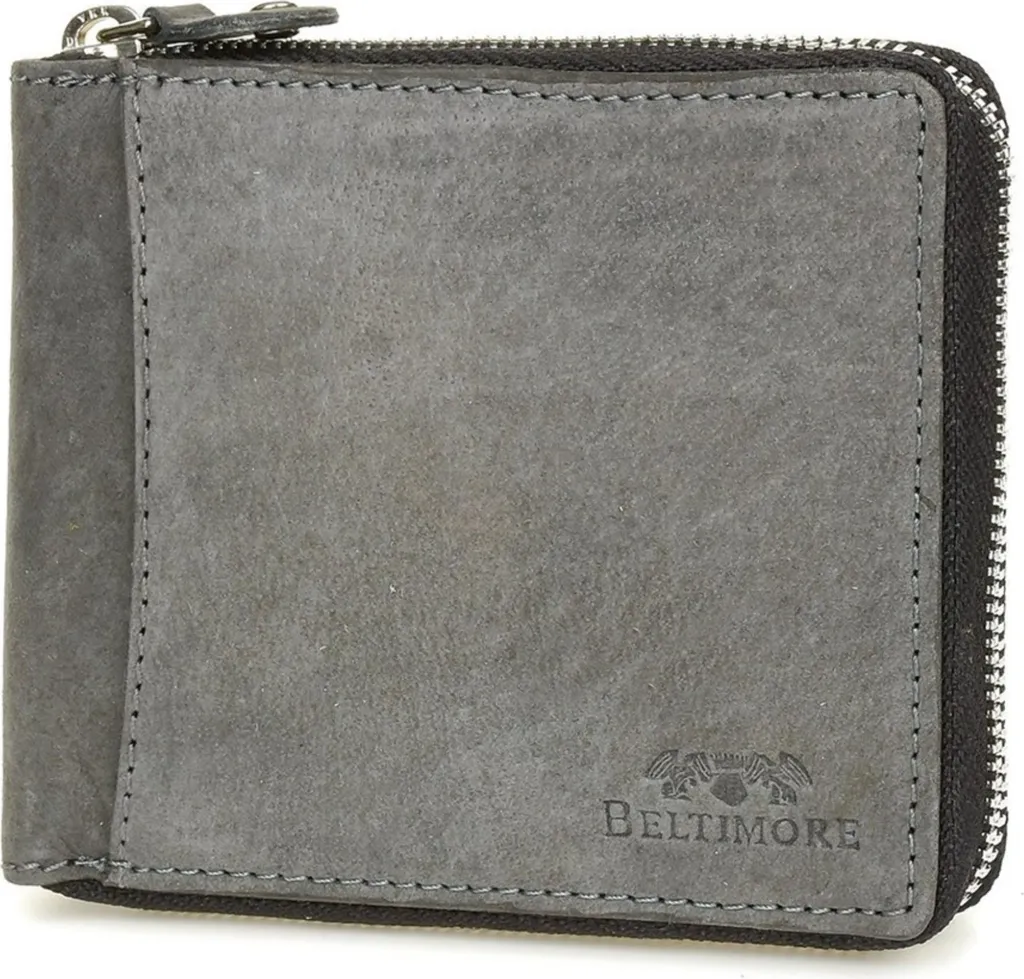 Beltimore KRAH01 Portafoglio Uomo Grigio in Pelle - Protezione RFID