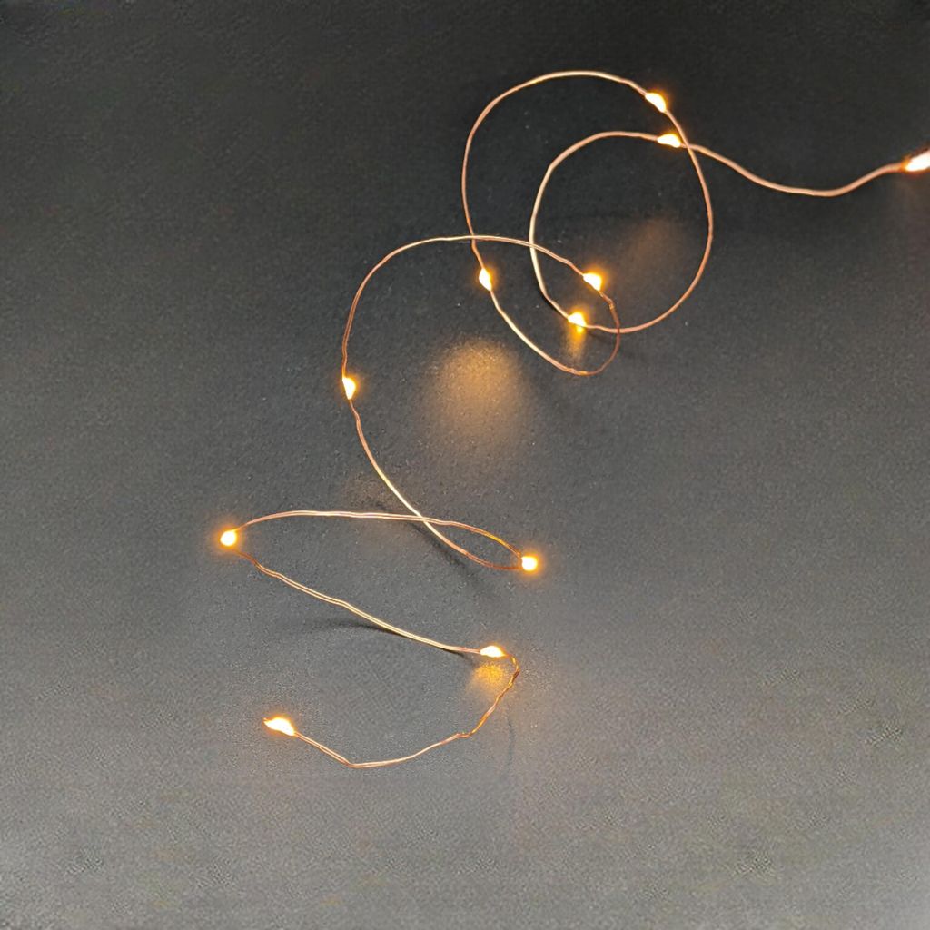 LED Kupferdraht Lichterkette 10 LEDs 90 cm extra warmweiß Produktbild 