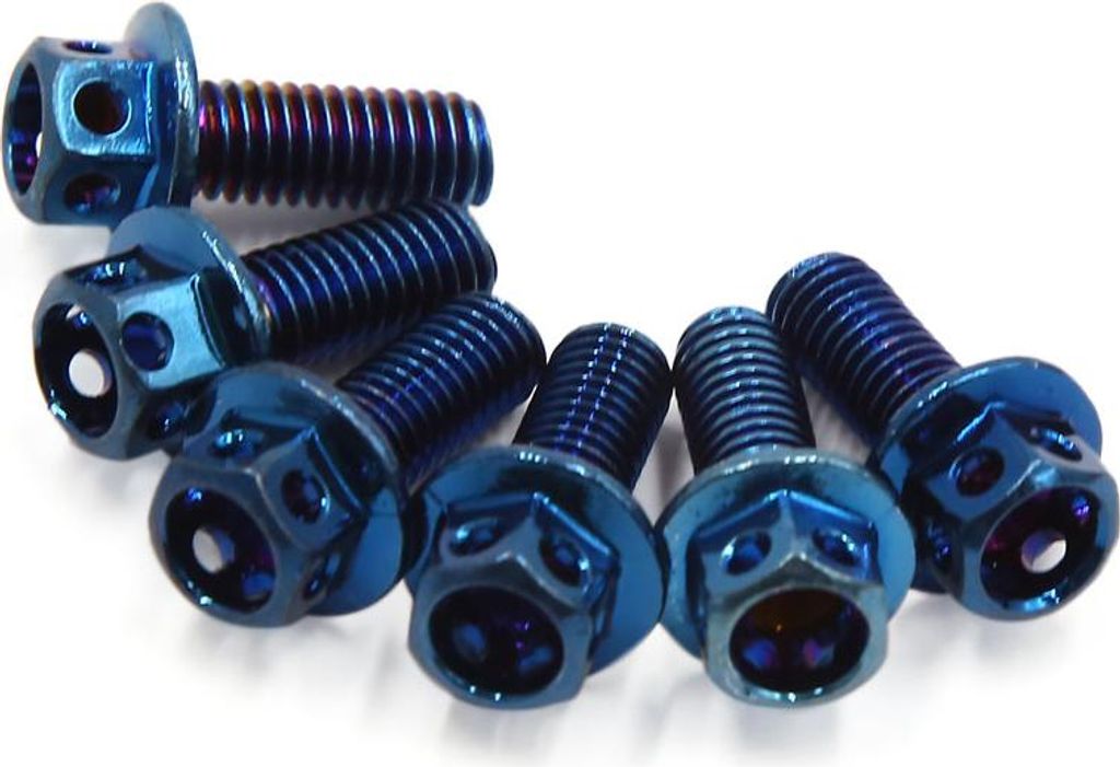6Pcs bunt Titanlegierung Motorrad Sechskant Schrauben Bolzen M6 x 15mm DE de