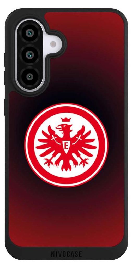 NIVOCASE Handyhülle für Samsung Galaxy A56 5G Hülle NIVOpure Case Schwarz Eintracht Frankfurt Offizielles Lizenzprodukt Wappen