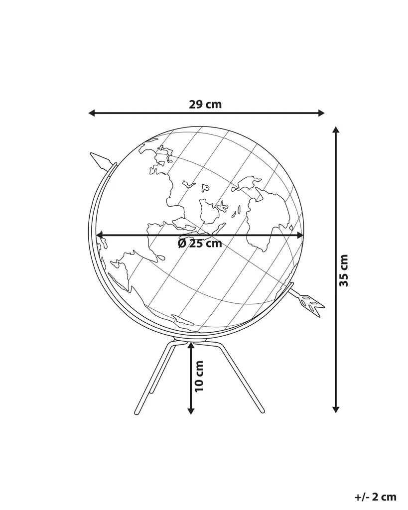 Globe terrestre en liège brun BELIANI ø 35 cm - mappemonde décorative - 3