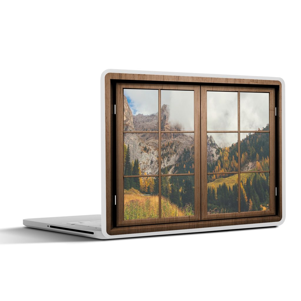 MuchoWow Laptop Aufkleber Sticker Cover Aussicht - Berg - Baum 36.5x27.5 cm - Laptop-Sticker