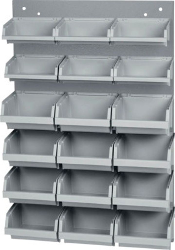 Schlitzpanele Küpper 400 x 600 x 80 mm 18 Sichtboxen grau Produktbild 