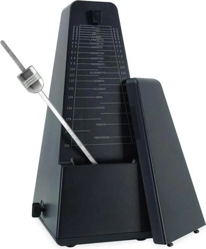 Métronome mécanique robuste avec tempo réglable de 40 à 208 BPM noir