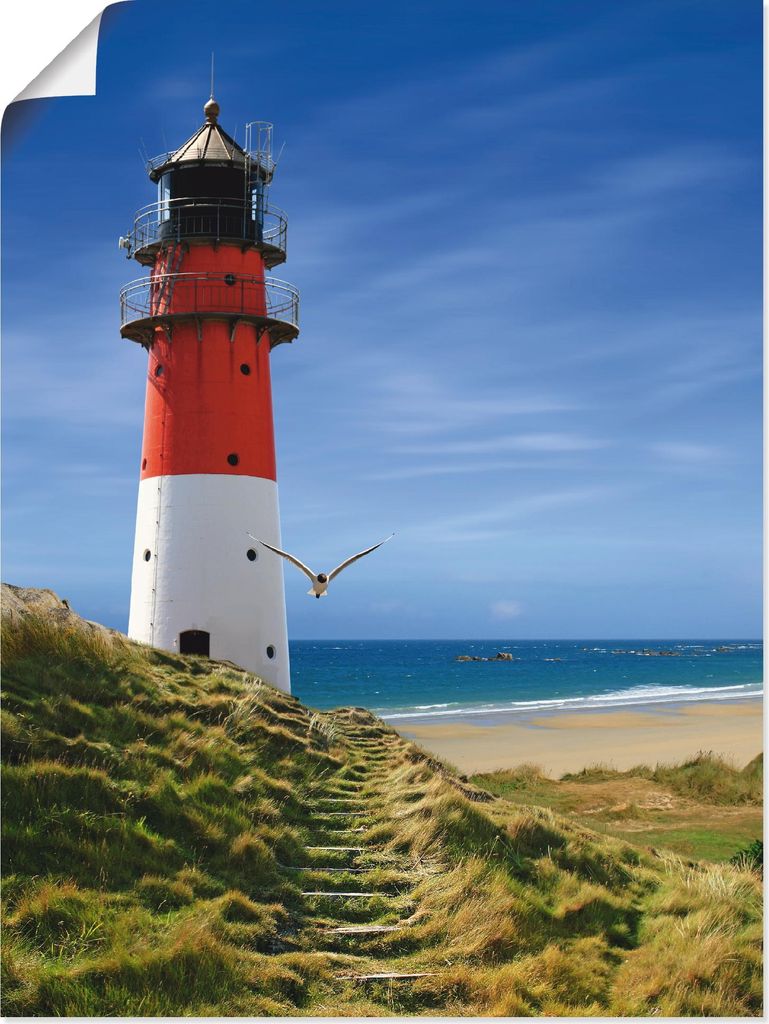 ARTland Poster Leuchtturm am Deich Größe: 45x60 cm Produktbild 