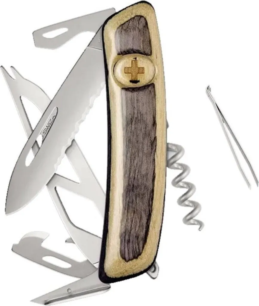 Couteau de poche multifonction Swiza D06R blanc pour randonnée et outdoor