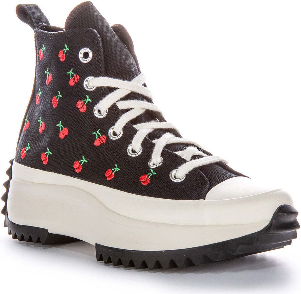 Converse Run Star Hike Platform Kirsch Textilsneaker in Schwarz Rot – 4 Großbritannien - 37 EU - 4,5 M/6 F US / Schwarz Rot