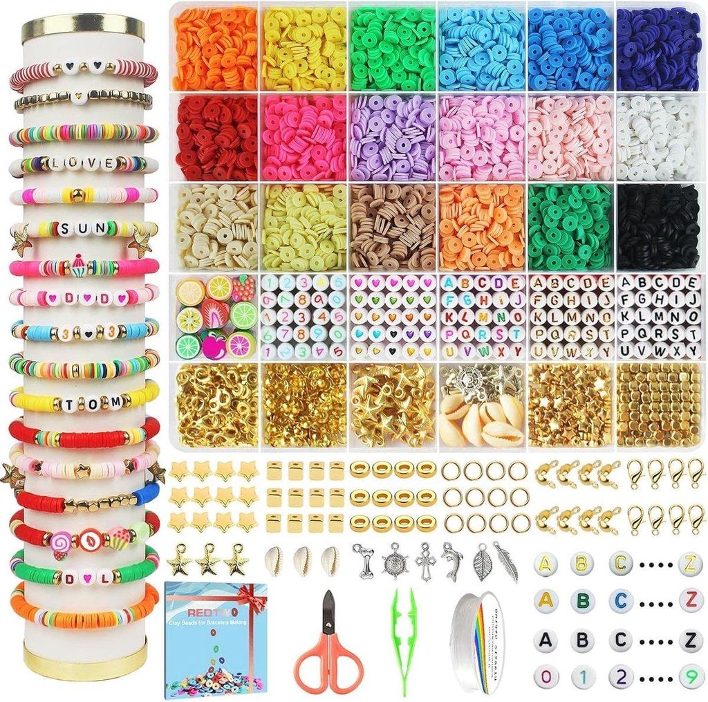 DIY Armband Bastelset – 5100 Perlen & Anhänger – Schmuckset für Mädchen ab 8 Jahren