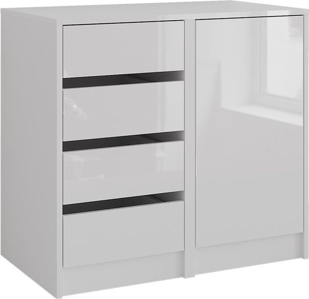Kommode Vicco Sherry Weiß/Weiß Hochglanz 80.2 x 76 cm 2 Produktbild 
