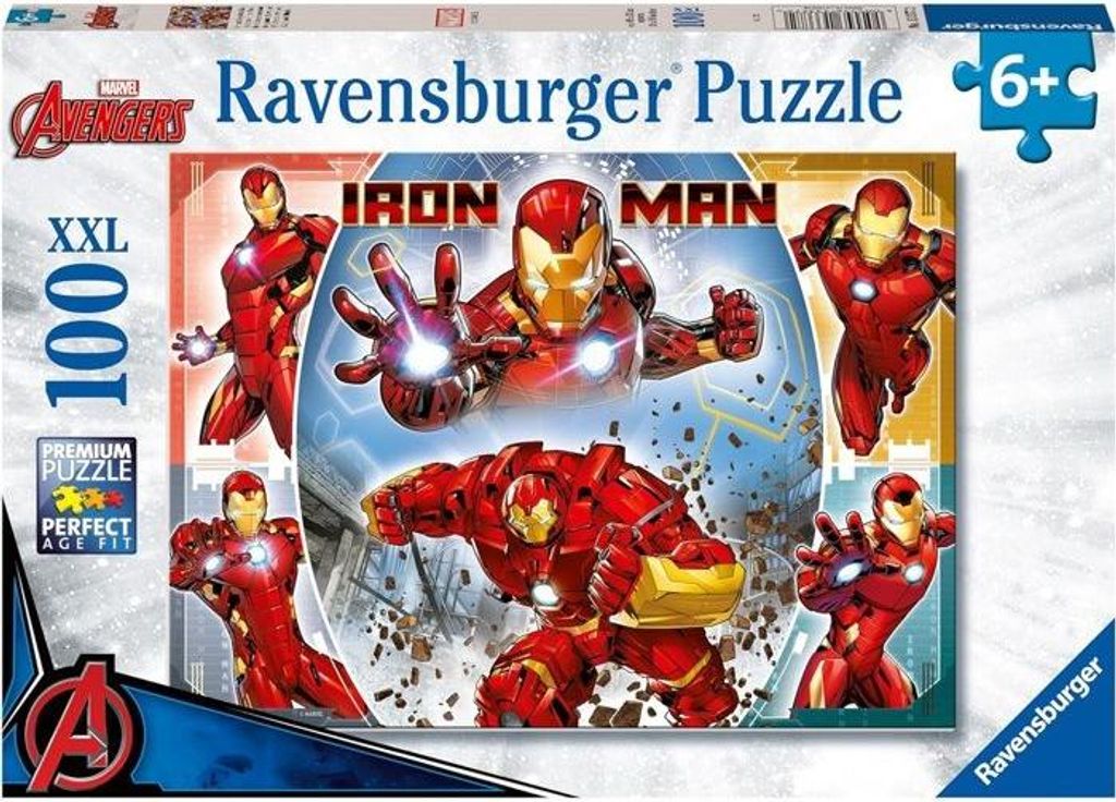 Puzzle, 100 XXL Teile, Der Mächtige Iron Man Marvel Avengers, 49 x 36 cm, Ab 6 Jahren, Ravensburger
