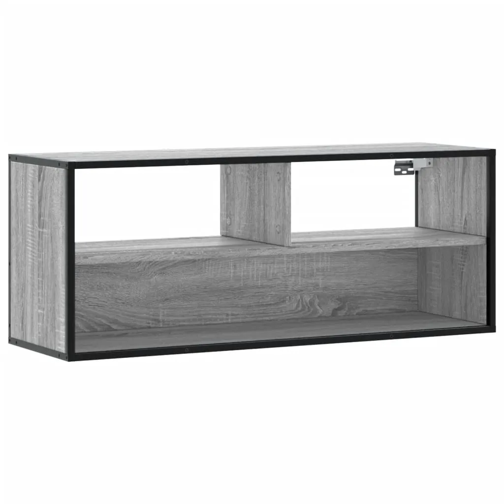 Mobile Basso Porta TV 100cm Grigio Sonoma e Metallo - Alta Stabilità - 1