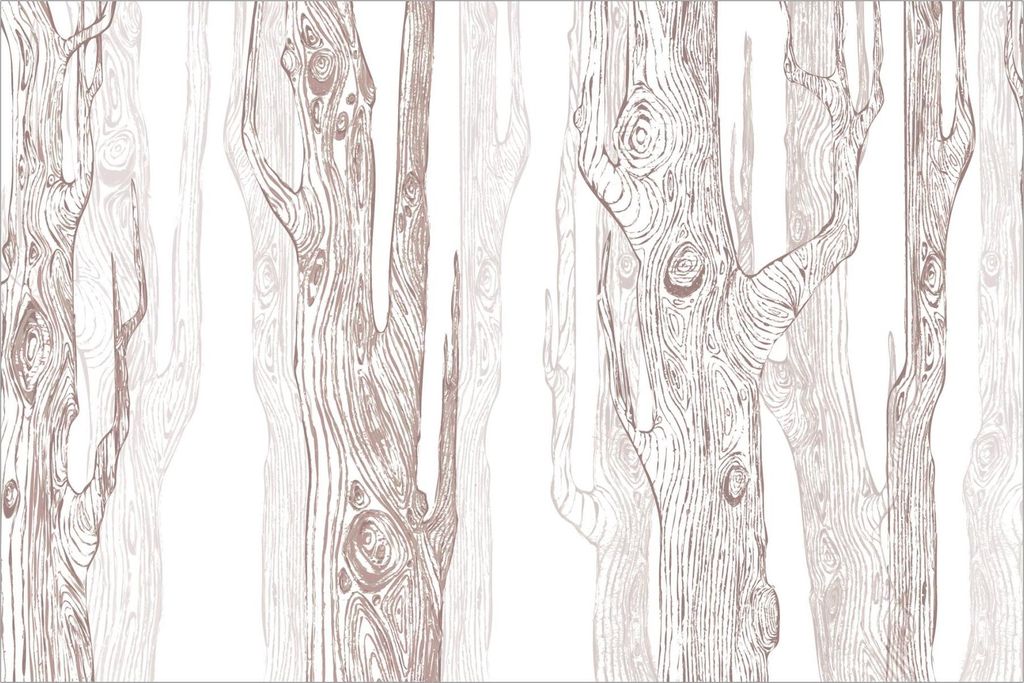 Vliestapete - No.MW20 Wohnwald Weiss-Braun - Fototapete Breit, Größe HxB:190cm x 288cm