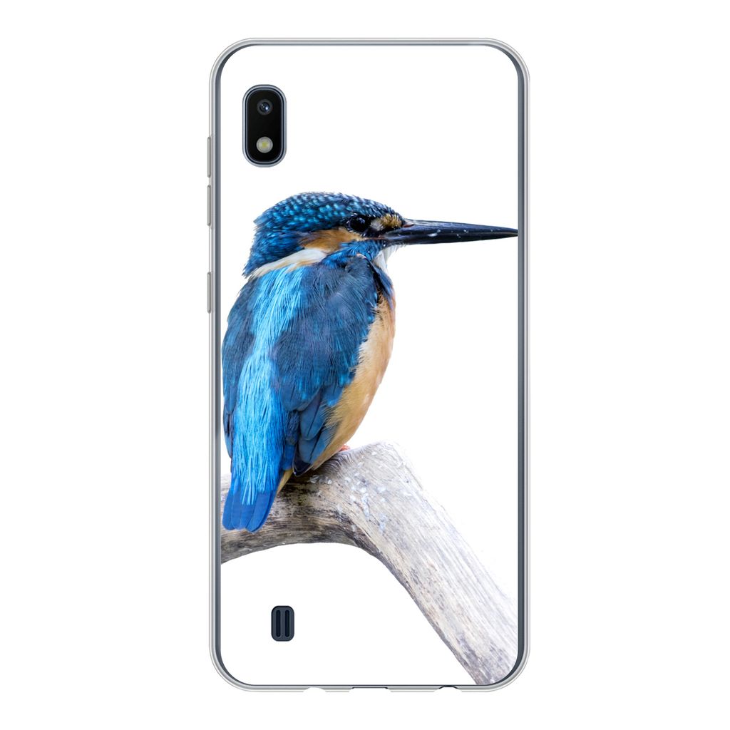 MuchoWow Handyhülle Schutzhülle Hülle für Samsung Galaxy A10 Eisvogel - Zweig - Schnabel Silikon Softcase Handy Hülle - Schutzhülle