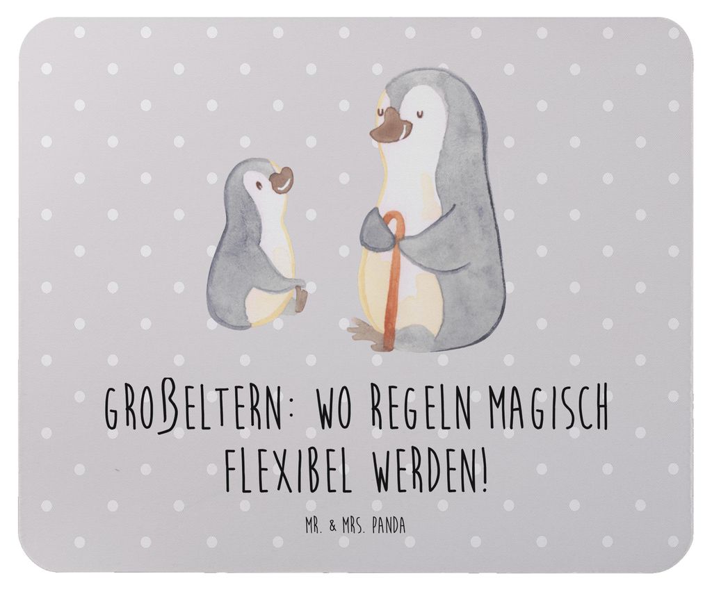 Mr. & Mrs. Panda Mouse Pad Großeltern Magie - Grau Pastell - Geschenk, Enkelkinder, Familienmitglieder, einzigartige Designs, Familienleben, Flexi...