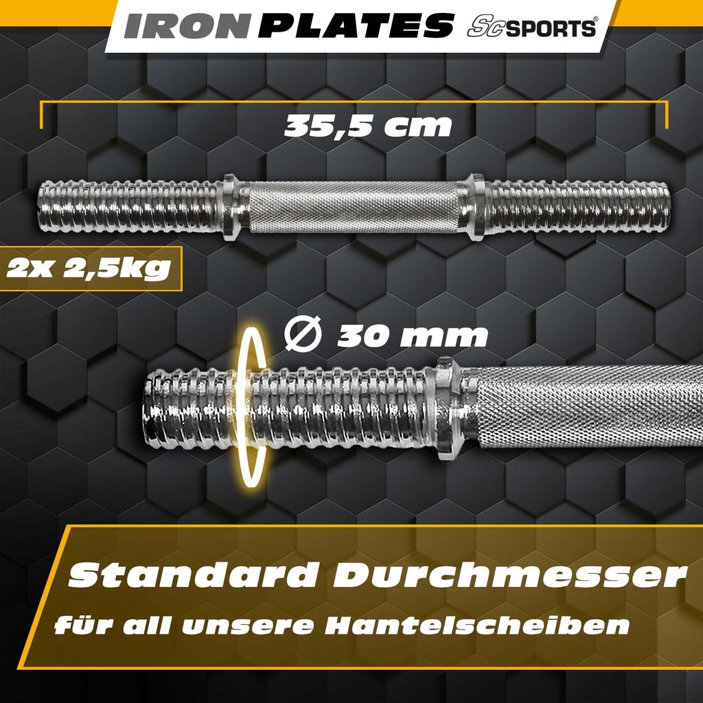 ScSPORTS® Kurzhanteln - 2er Set, 20 kg, 2 Produktbild 4