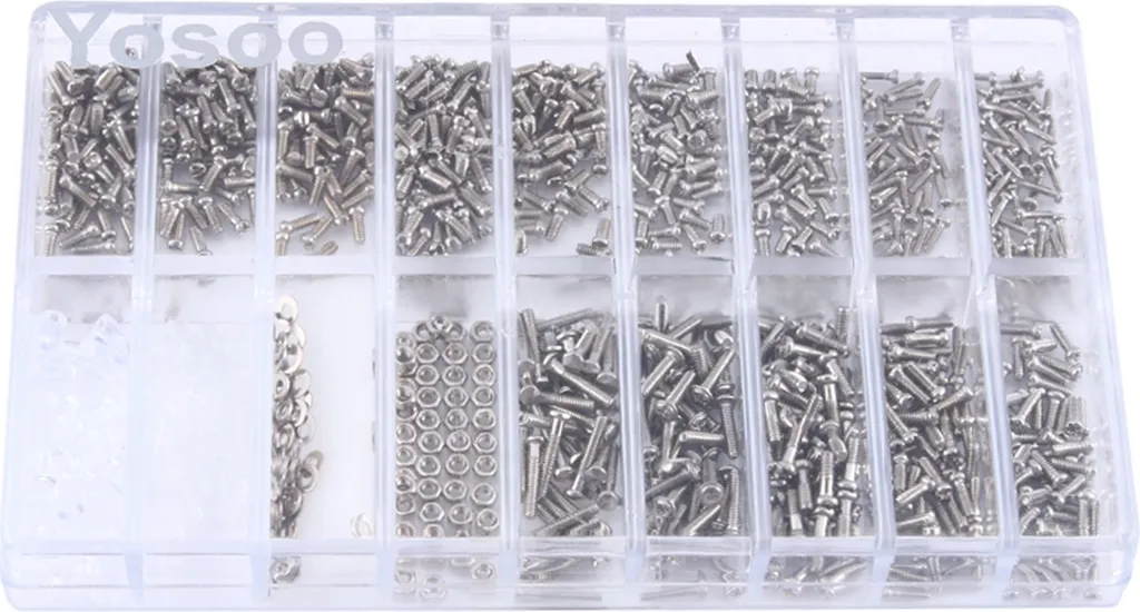 Kit Riparazione Viti Occhiali Inox: Assortimento Universale Dadi e Rondelle