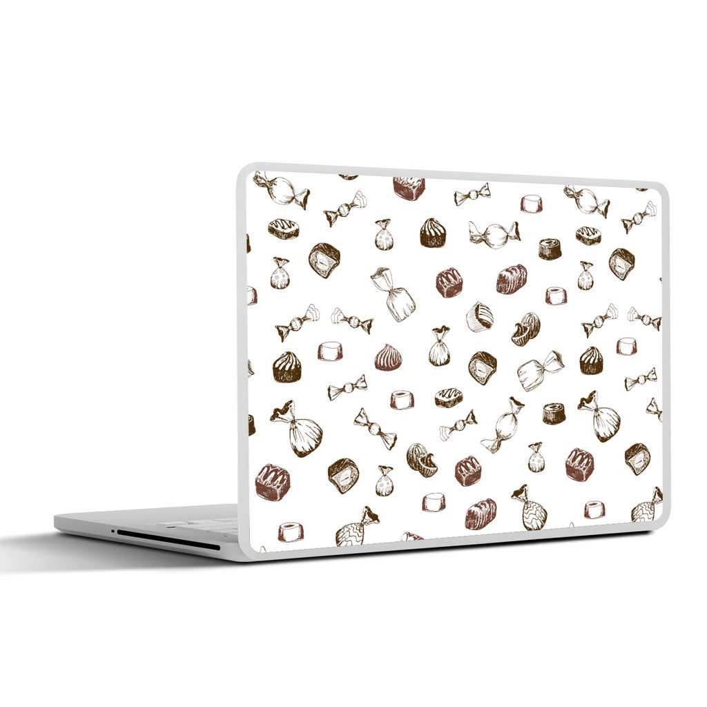 MuchoWow Laptop Aufkleber Sticker Cover Süßigkeiten - Vintage - Schokolade - Design 36.5x27.5 cm - Laptop-Sticker