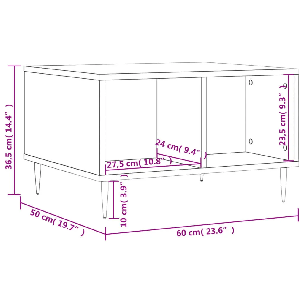 Tavolino in cemento grigio 60x50x36,5 cm materiale a base di legno - 8