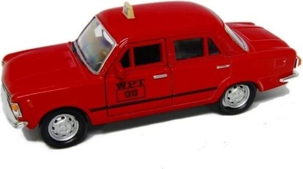 WELLY Fiat 125p Taxi Modellauto rot 1:39 Maßstab
