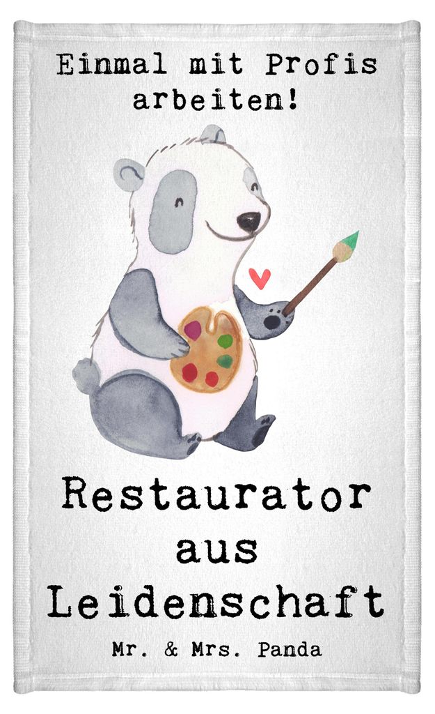 Mr. & Mrs. Panda Handtuch Restaurator Leidenschaft - Weiß - Geschenk, Gästehandtuch 30x50, Frotteehandtuch, Kleines, Klein, Frotteetuch