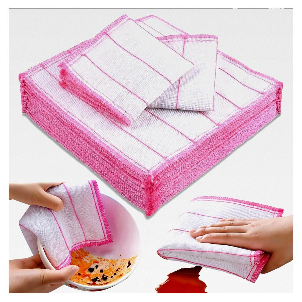 10er Set Geschirrtücher aus Baumwolle, kariert, 35x30 cm