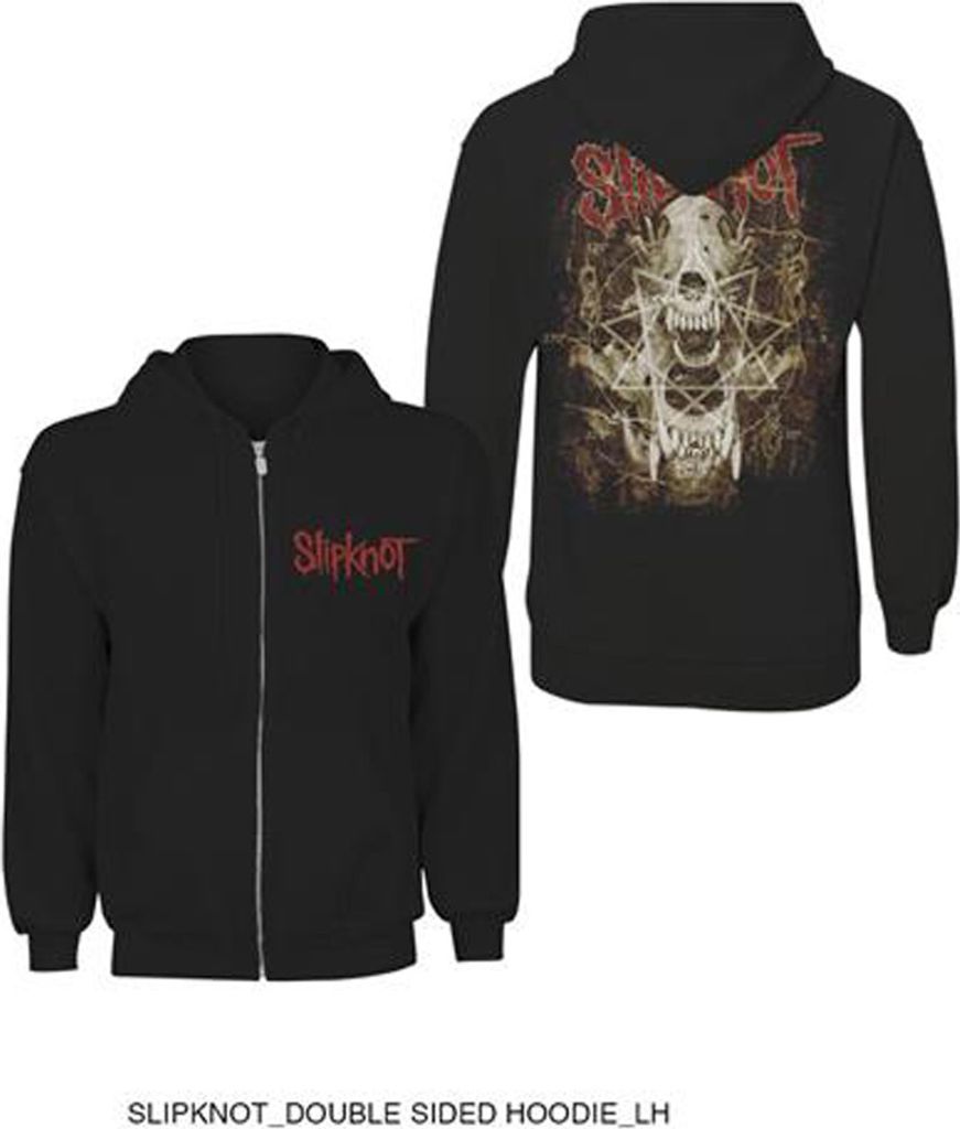Slipknot Skull Teeth Zip Hoodie Black: X Large