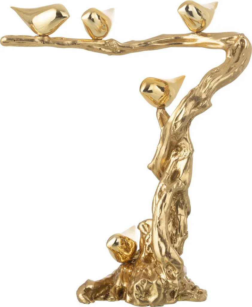Oiseau décoratif doré pour étagère et décoration de salon J-Line