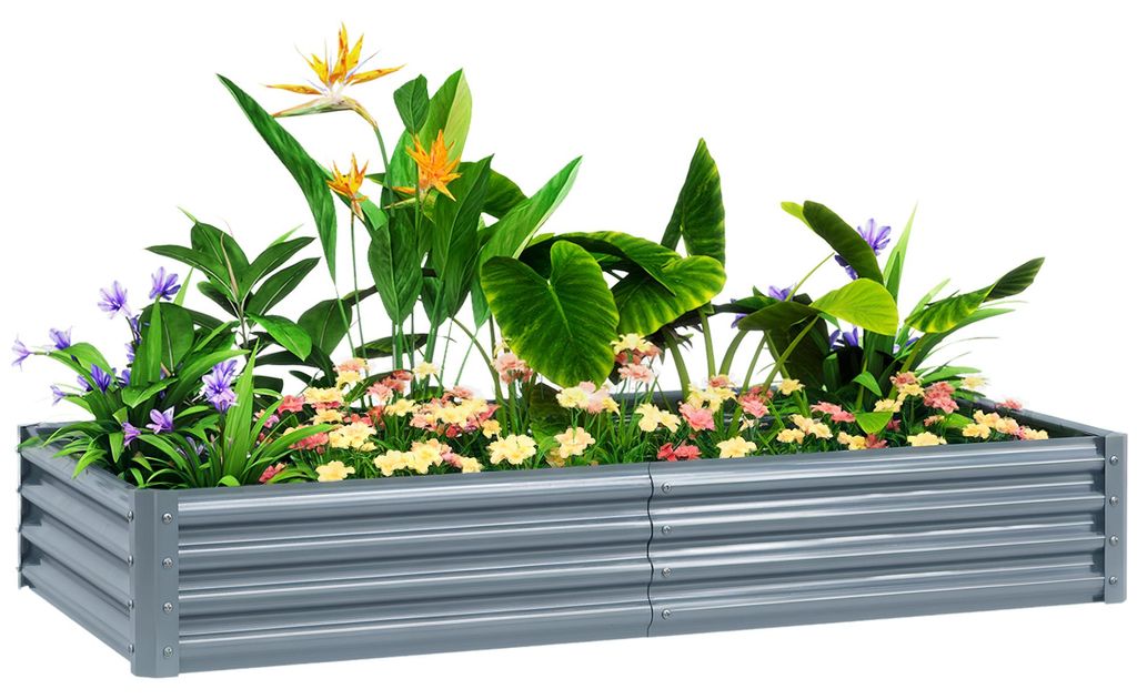 Outsunny Hochbeet aus Stahl, Wetterbeständig Pflanzbeet mit Produktbild 