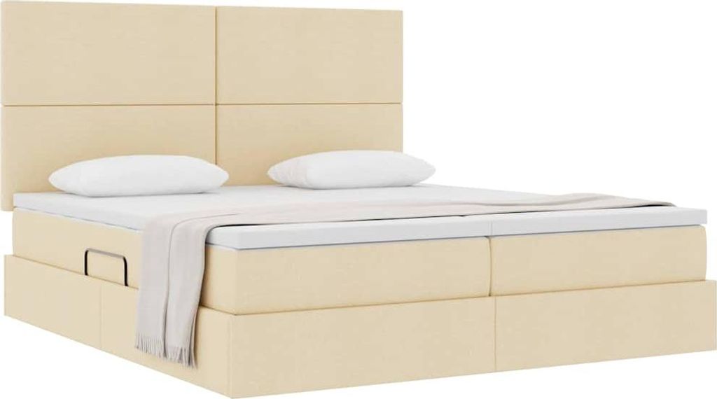 (Robust Möbel)Aufbewahrungsbett - CLORIS - Doppelbett - Robust und langlebig - mit Matratze Creme 180x200cm Kunstleder - Klassische Betten Germany...