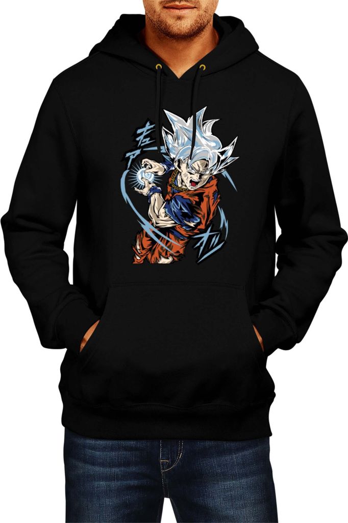 Herren Kapuzenpullover Dragon Anime Manga Ball Z Goku 40, Man L / Schwarz