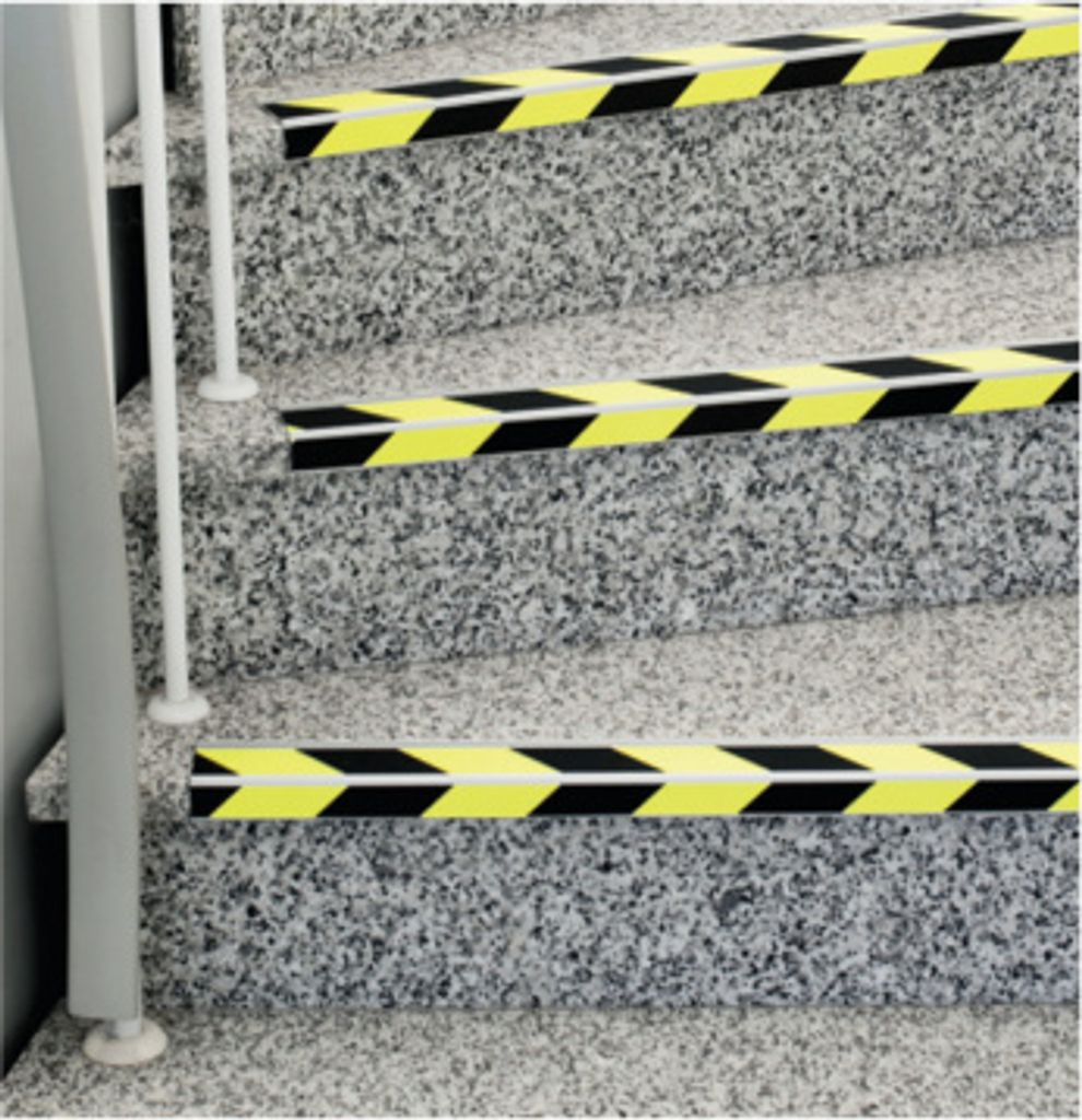 Antirutsch Treppenkantenprofil, Safety-Stair, schwarz/gelb, Aluminium, 60x100...