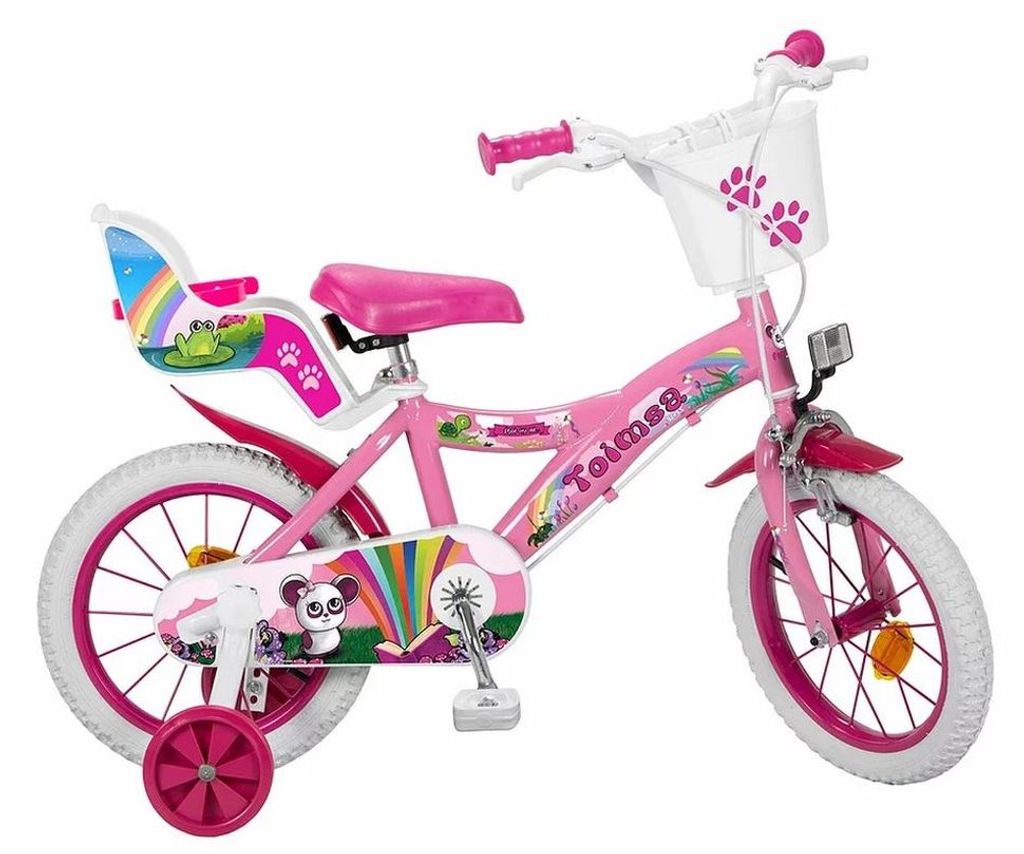 Kinderfahrrad 14 Zoll Rücktrittbremse Fahrrad Kinder Mädchen Mädchenfahrrad Pink 