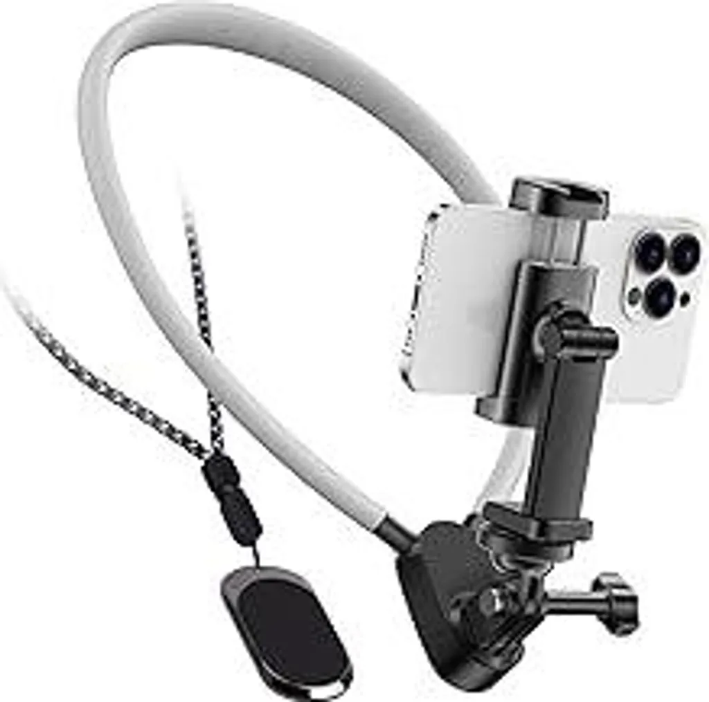 Supporto da collo con clip per cellulare, supporto per cellulare da collo POV/Vlog Supporto per selfie Supporto da collo per telefono Registrazione video per iPhone Telefoni Android per fotocamera GoPro Insta 360
