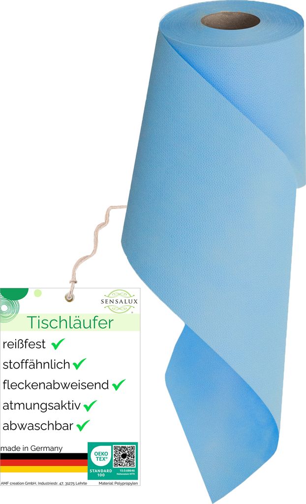 Sensalux Tischläufer 15cm x 25m hellblau Produktbild 
